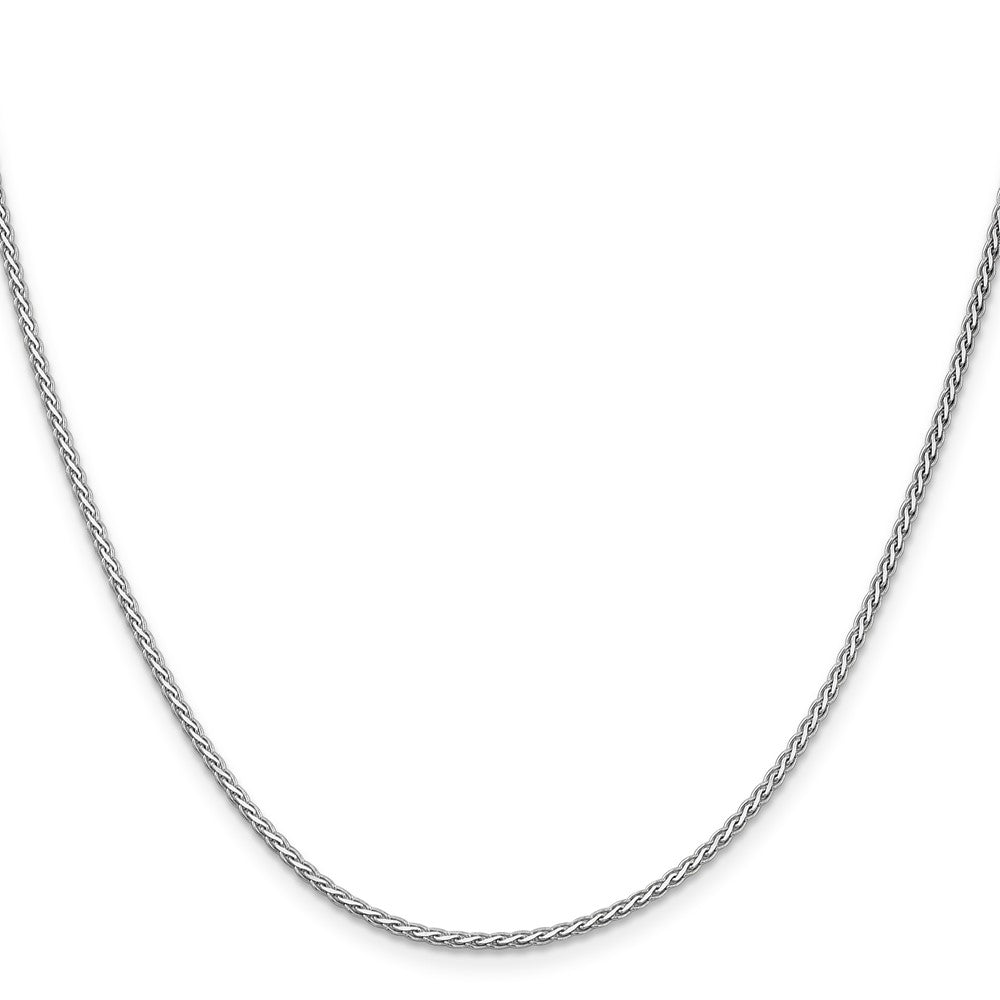 14K White Gold 20 Inch 1.9mm Flat Wheat With Lobster Clasp Chain Necklace