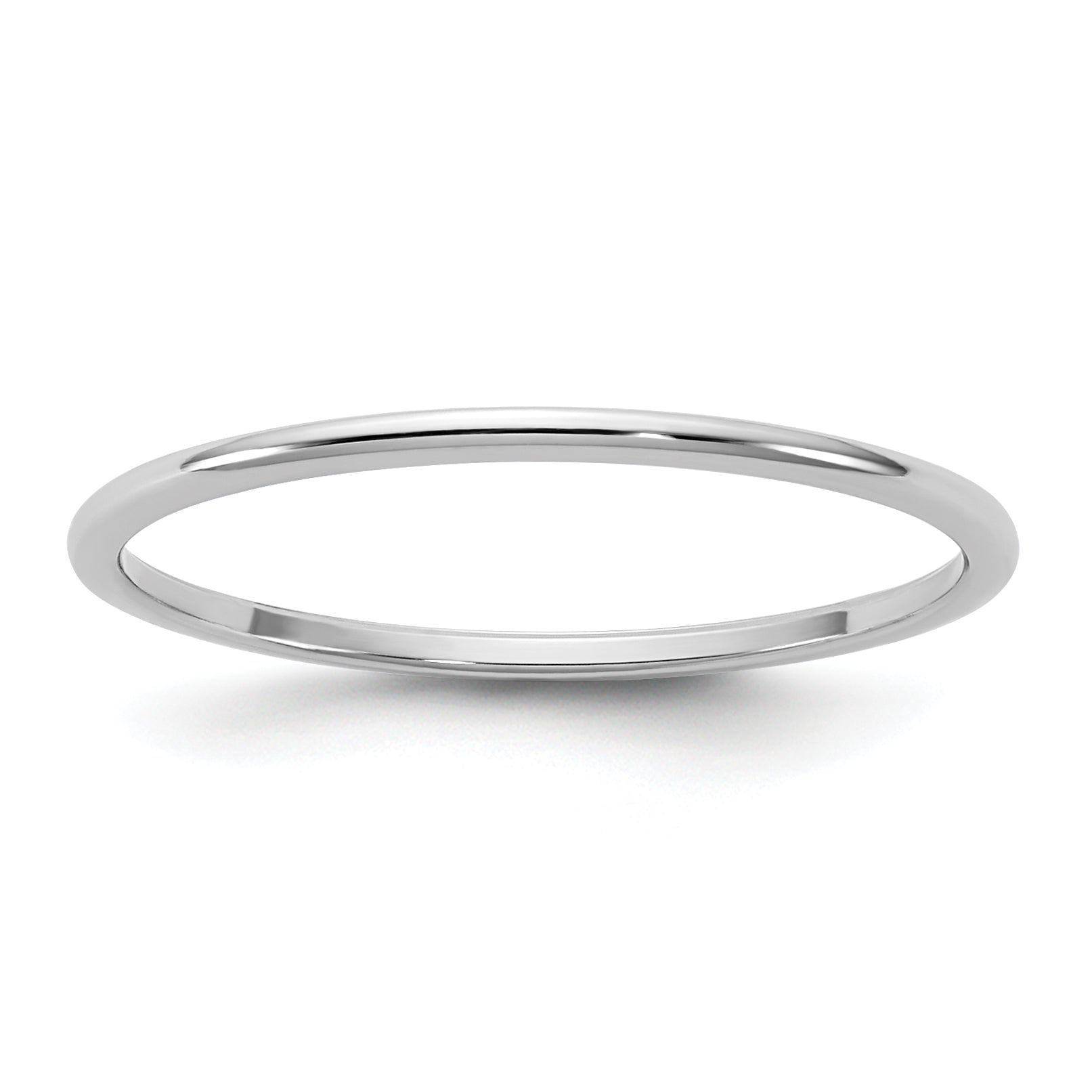 10K White Gold 10Kw 1mm Half Round Band Size 4.5