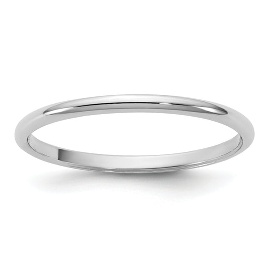 10K White Gold 10Kw 1.5mm Half Round Band Size 6
