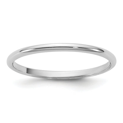 10K White Gold 10Kw 1.5mm Half Round Band Size 7.5
