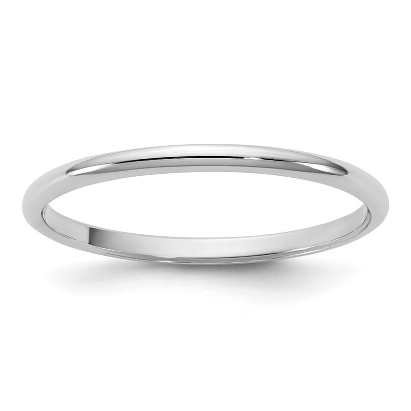 10K White Gold 10Kw 1.5mm Half Round Band Size 7.5