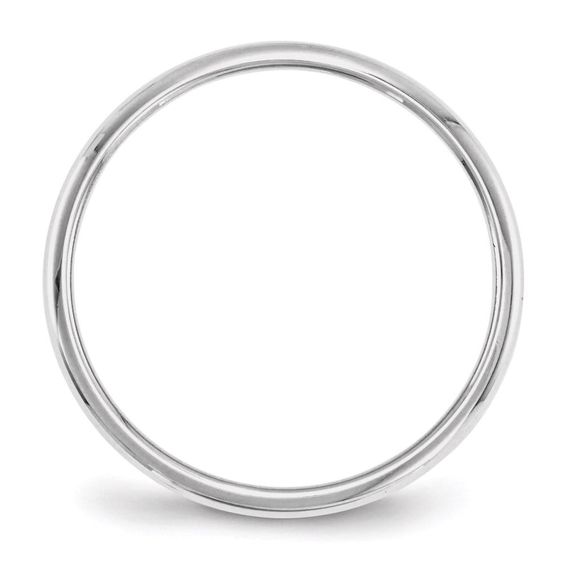 14k White Gold 2mm Half-Round Wedding Band Ring