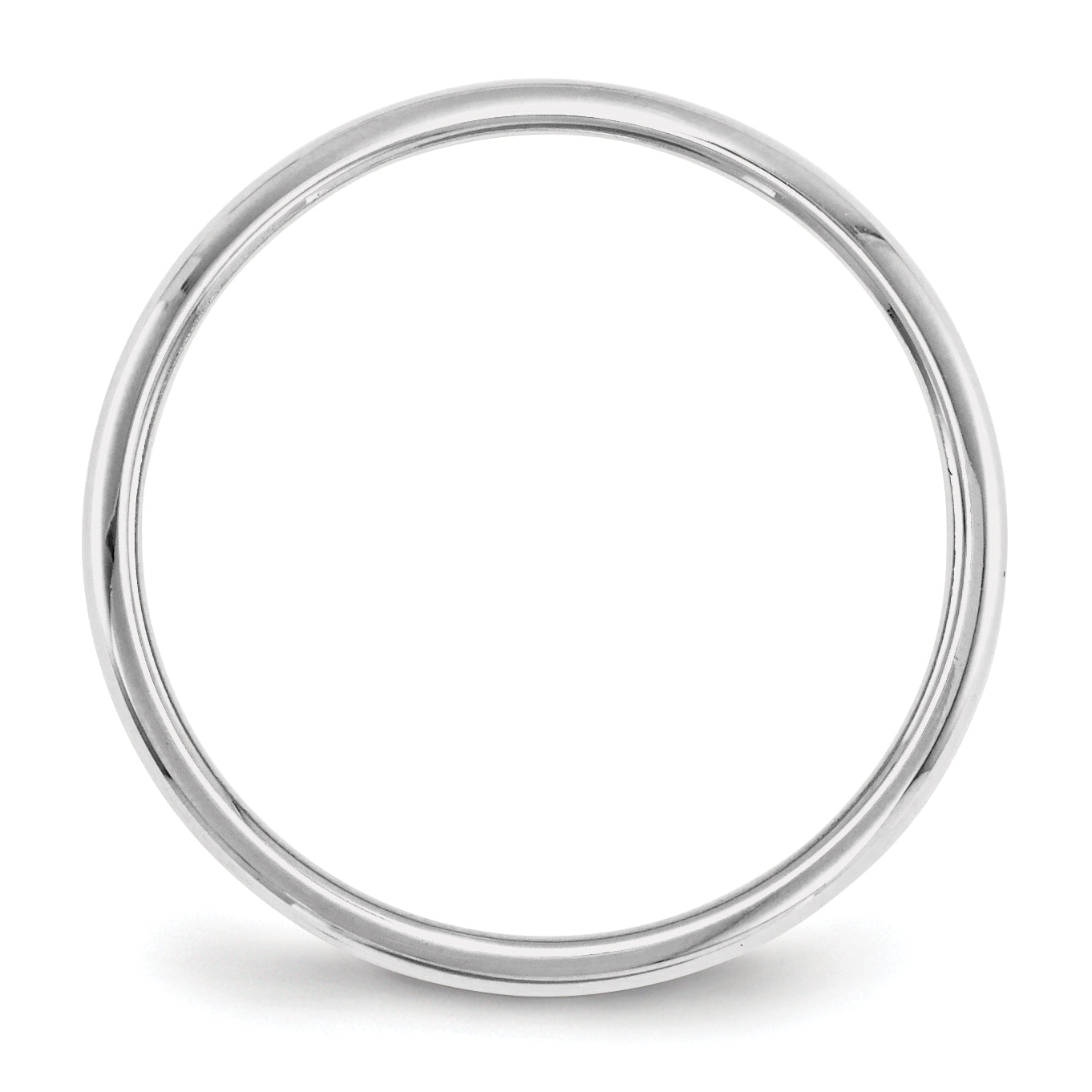 Solid 14K White Gold 2mm Half Round Men's/Women's Wedding Band Ring Size 12.5