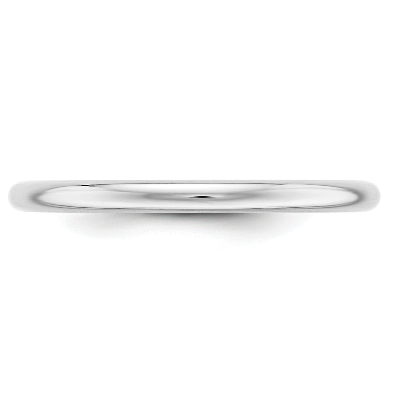 Solid 14K White Gold 2mm Half Round Men's/Women's Wedding Band Ring Size 9