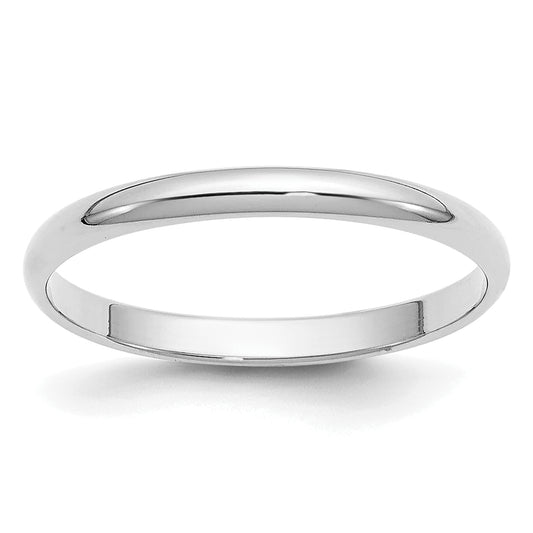 Solid 10K Yellow Gold White Gold 2mm Half-Round Men's/Women's Wedding Band Ring Size 7.5