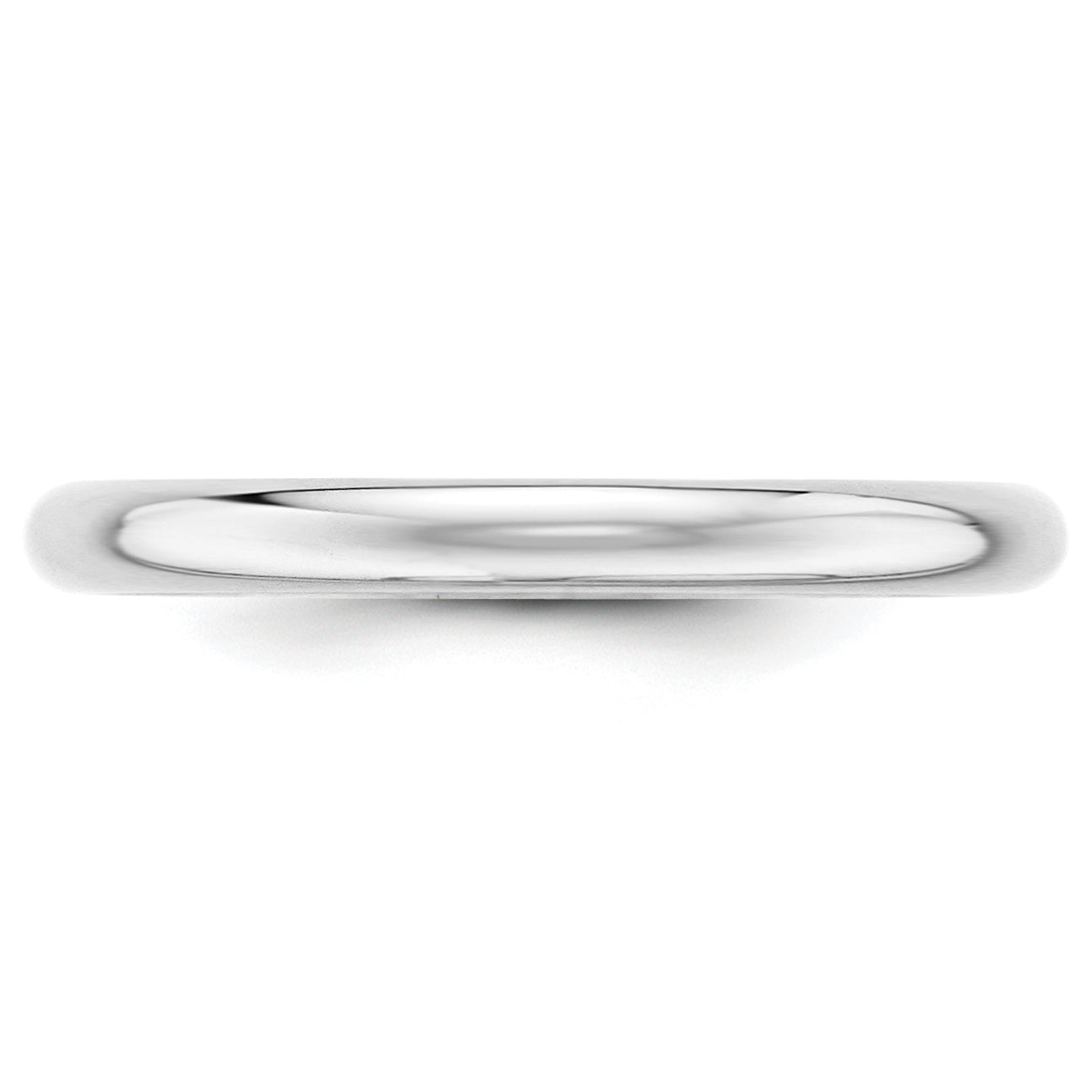 Solid 14K White Gold 2.5mm Half Round Men's/Women's Wedding Band Ring Size 10