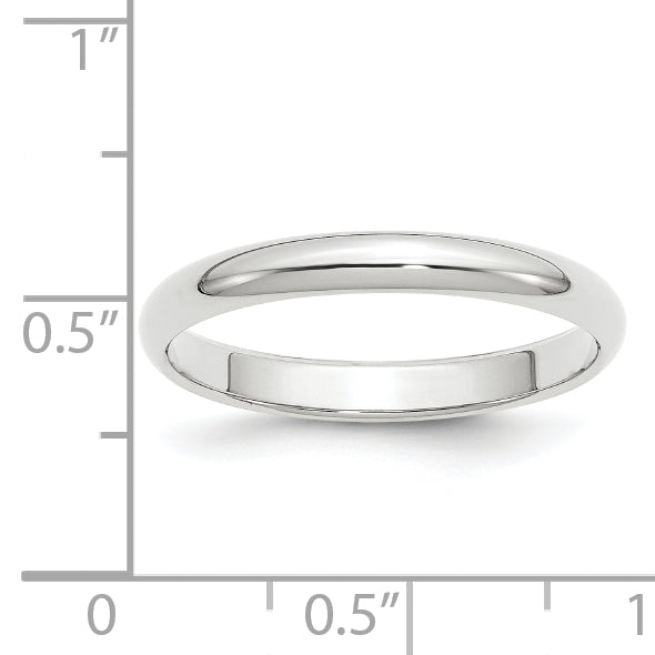 Solid 14K Yellow Gold White Gold 3mm Half-Round Men's/Women's Wedding Band Ring Size 10