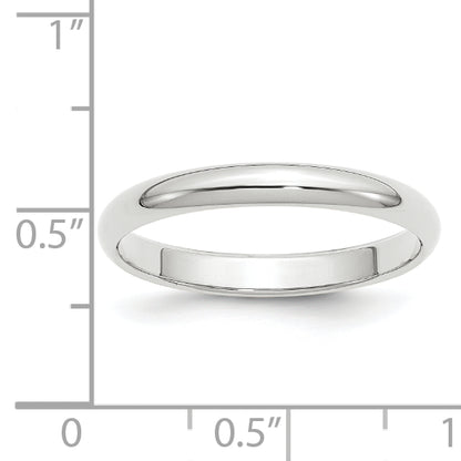 Solid 14K Yellow Gold White Gold 3mm Half-Round Men's/Women's Wedding Band Ring Size 10