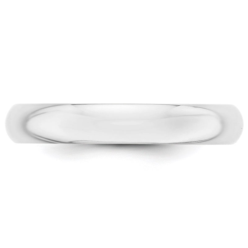 10k White Gold 4mm Half Round Wedding Band Ring