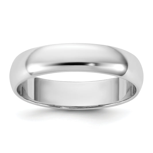 10K White Gold 10Kw 4.5mm Half Round Band Size 7