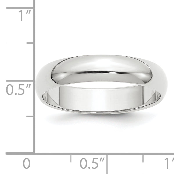 Solid 10K Yellow Gold White Gold 5mm Half-Round Men's/Women's Wedding Band Ring Size 10