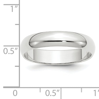 Solid 10K Yellow Gold White Gold 5mm Half-Round Men's/Women's Wedding Band Ring Size 10