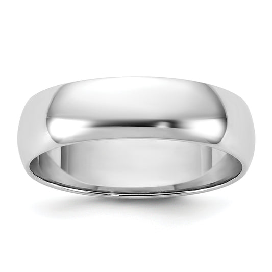 10K White Gold 10Kw 5.5mm Half Round Band Size 10