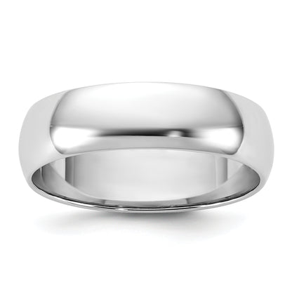 10K White Gold 10Kw 5.5mm Half Round Band Size 6