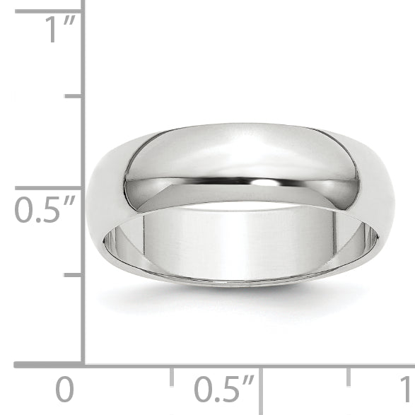 Solid 10K Yellow Gold White Gold 6mm Half-Round Men's/Women's Wedding Band Ring Size 10