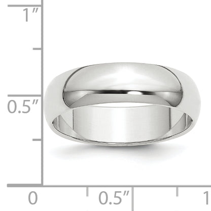 Solid 10K Yellow Gold White Gold 6mm Half-Round Men's/Women's Wedding Band Ring Size 10