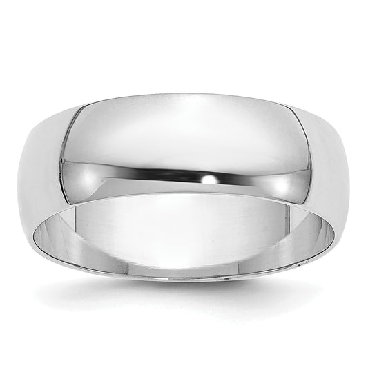 Solid 14K Yellow Gold White Gold 6mm Half-Round Men's/Women's Wedding Band Ring Size 6