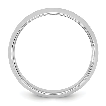 10K White Gold 10Kw 6.5mm Half Round Band Size 5