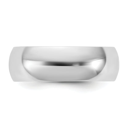 10K White Gold 10Kw 6.5mm Half Round Band Size 12