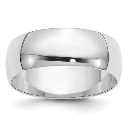 10K White Gold 10Kw 6.5mm Half Round Band Size 13.5