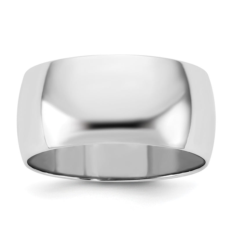 10K White Gold 10Kw 9mm Half Round Band Size 12