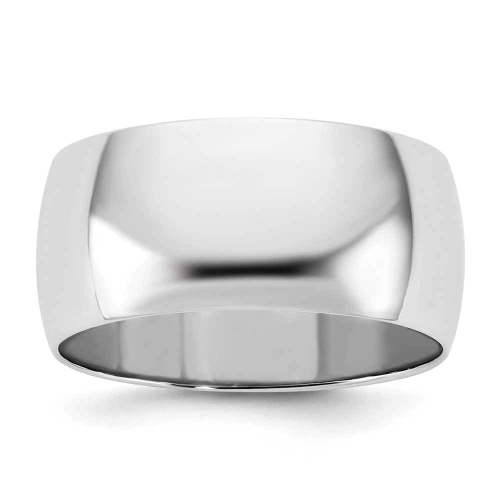 10K White Gold 10Kw 9mm Half Round Band Size 7.5