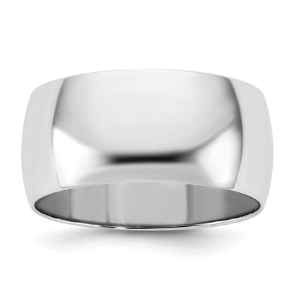 10K White Gold 10Kw 9mm Half Round Band Size 6.5