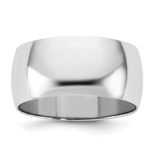 10K White Gold 10Kw 9mm Half Round Band Size 6.5