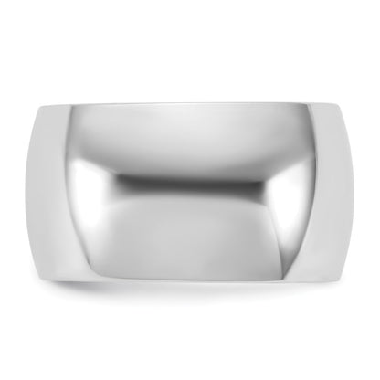 10K White Gold 10Kw 11mm Half Round Band Size 8