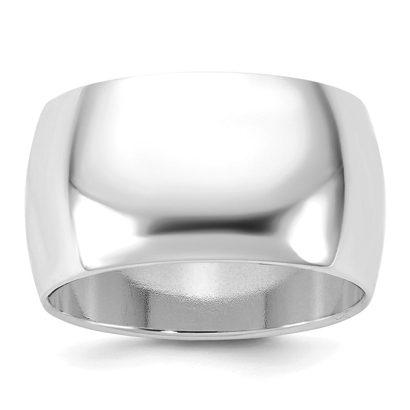 10K White Gold 10Kw 11mm Half Round Band Size 4.5