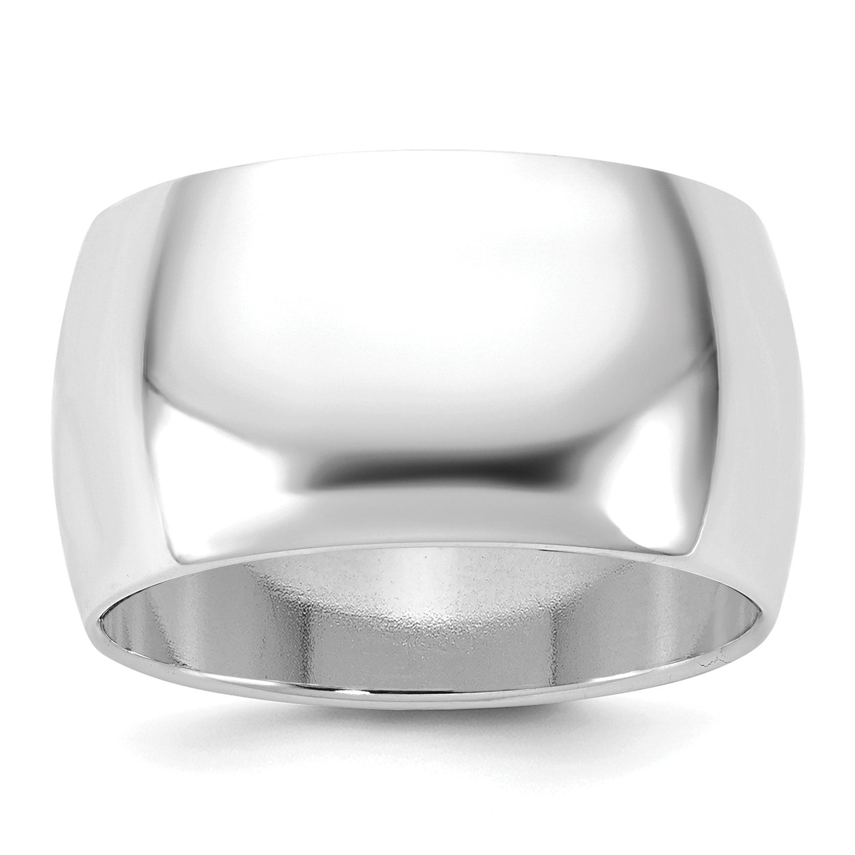 10K White Gold 10Kw 11mm Half Round Band Size 4.5