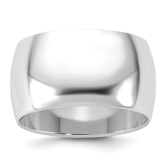 10K White Gold 10Kw 11mm Half Round Band Size 4.5