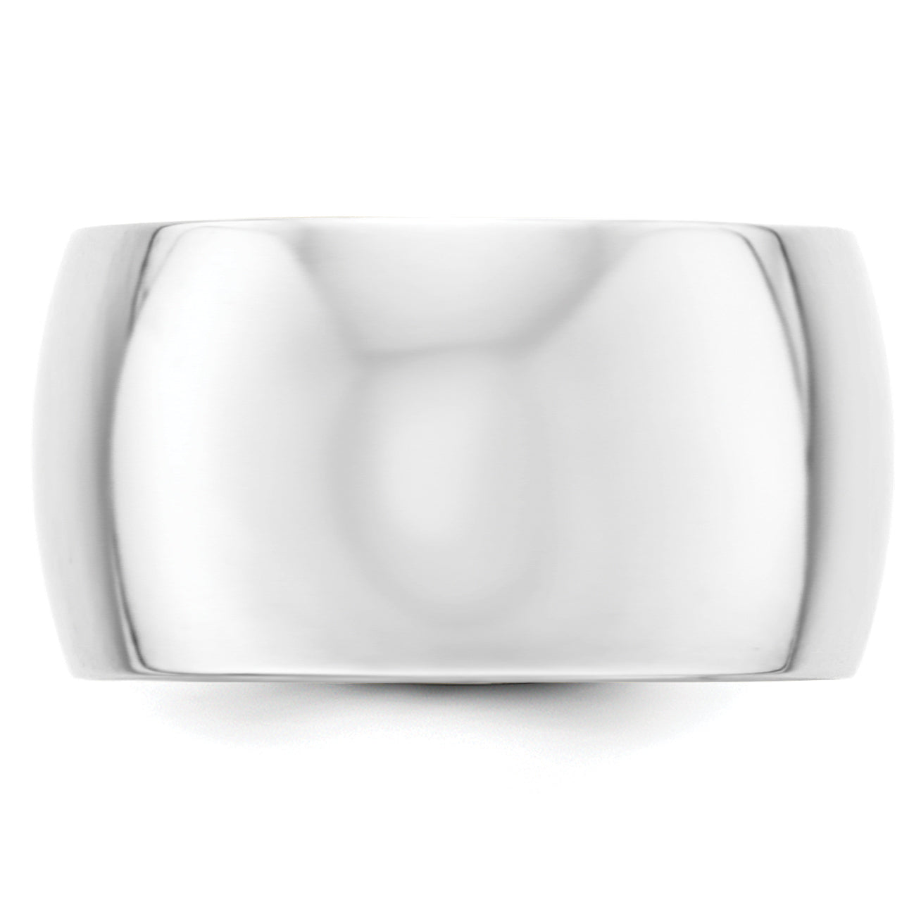 Solid 14K White Gold 12mm Half Round Men's/Women's Wedding Band Ring Size 6.5