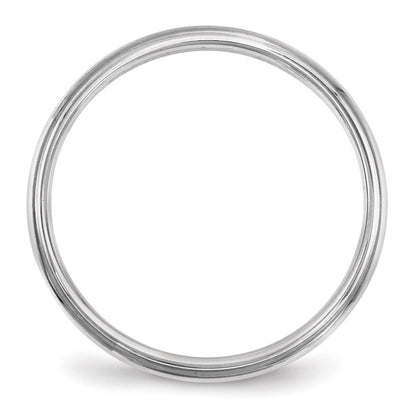 10k White Gold 2.5mm Half Round with Edge Wedding Band Ring