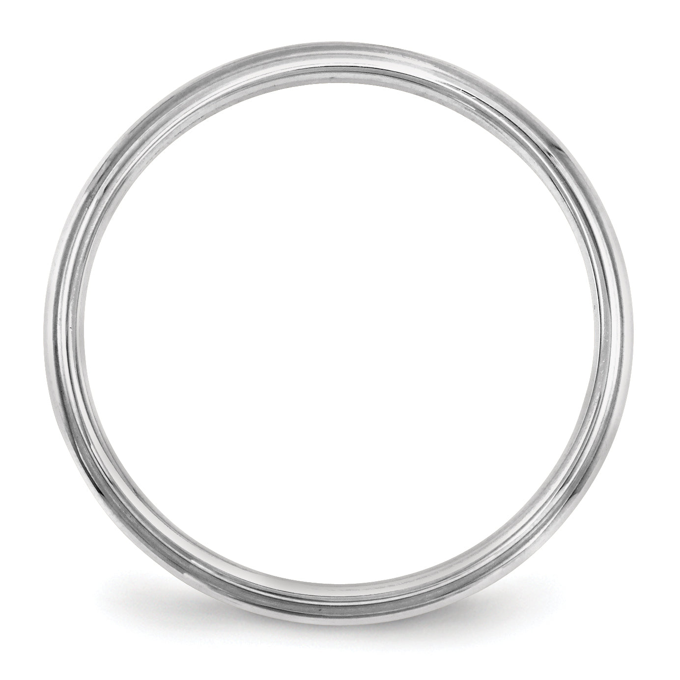 Solid 14K White Gold 2.5mm Half Round with Edge Men's/Women's Wedding Band Ring Size 10