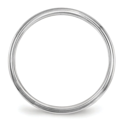 Solid 14K White Gold 2.5mm Half Round with Edge Men's/Women's Wedding Band Ring Size 10