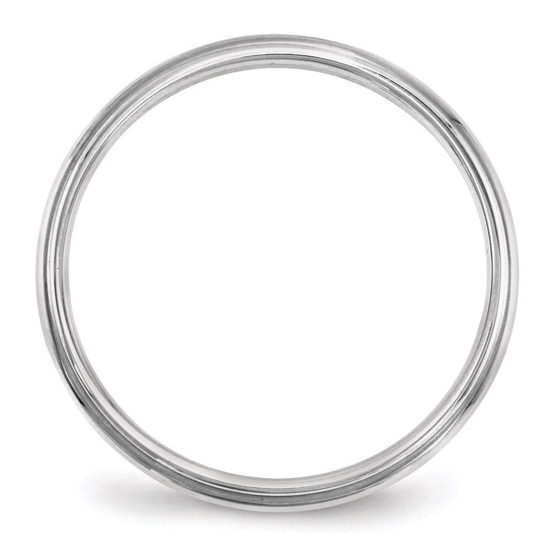 18k White Gold 2.5mm Half Round with Edge Wedding Band Ring