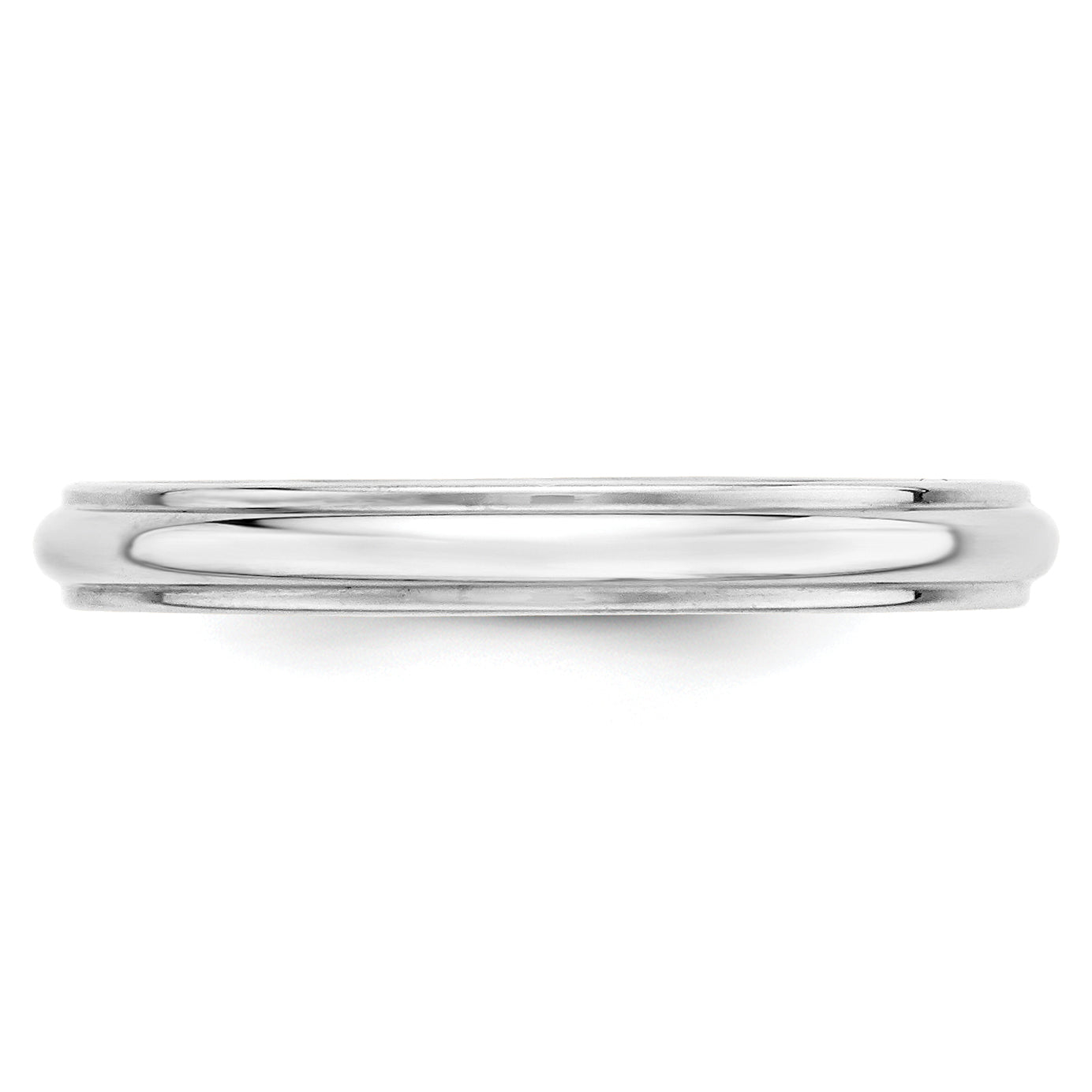 Solid 14K White Gold 3mm Half Round with Edge Men's/Women's Wedding Band Ring Size 10