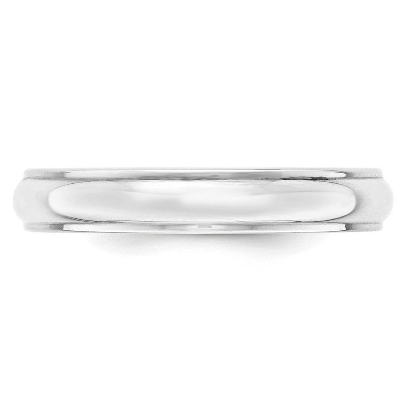 18k White Gold 4mm Half Round with Edge Wedding Band Ring
