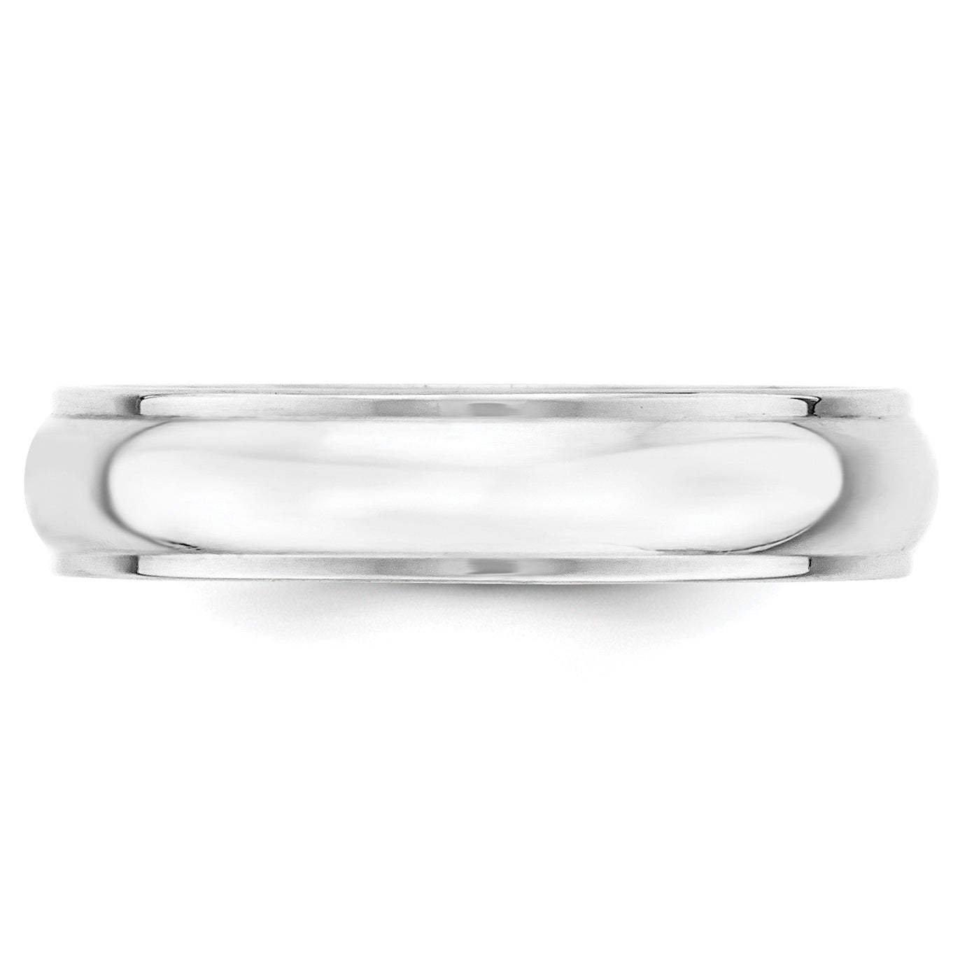 Solid 10K White Gold 5mm Half Round with Edge Men's/Women's Wedding Band Ring Size 10