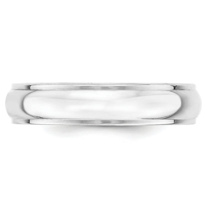 Solid 10K White Gold 5mm Half Round with Edge Men's/Women's Wedding Band Ring Size 10