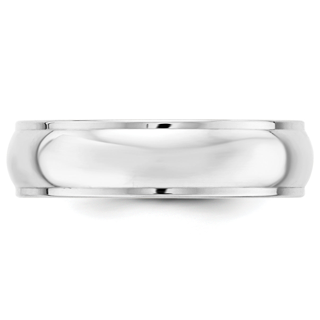 Solid 14K White Gold 6mm Half Round with Edge Men's/Women's Wedding Band Ring Size 12.5