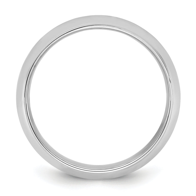 10K White Gold 10Kw 7mm Half Round With Edge Band Size 10