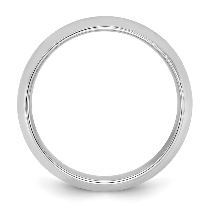 10K White Gold 10Kw 7mm Half Round With Edge Band Size 13.5