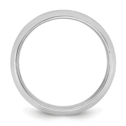 10K White Gold 10Kw 7mm Half Round With Edge Band Size 9