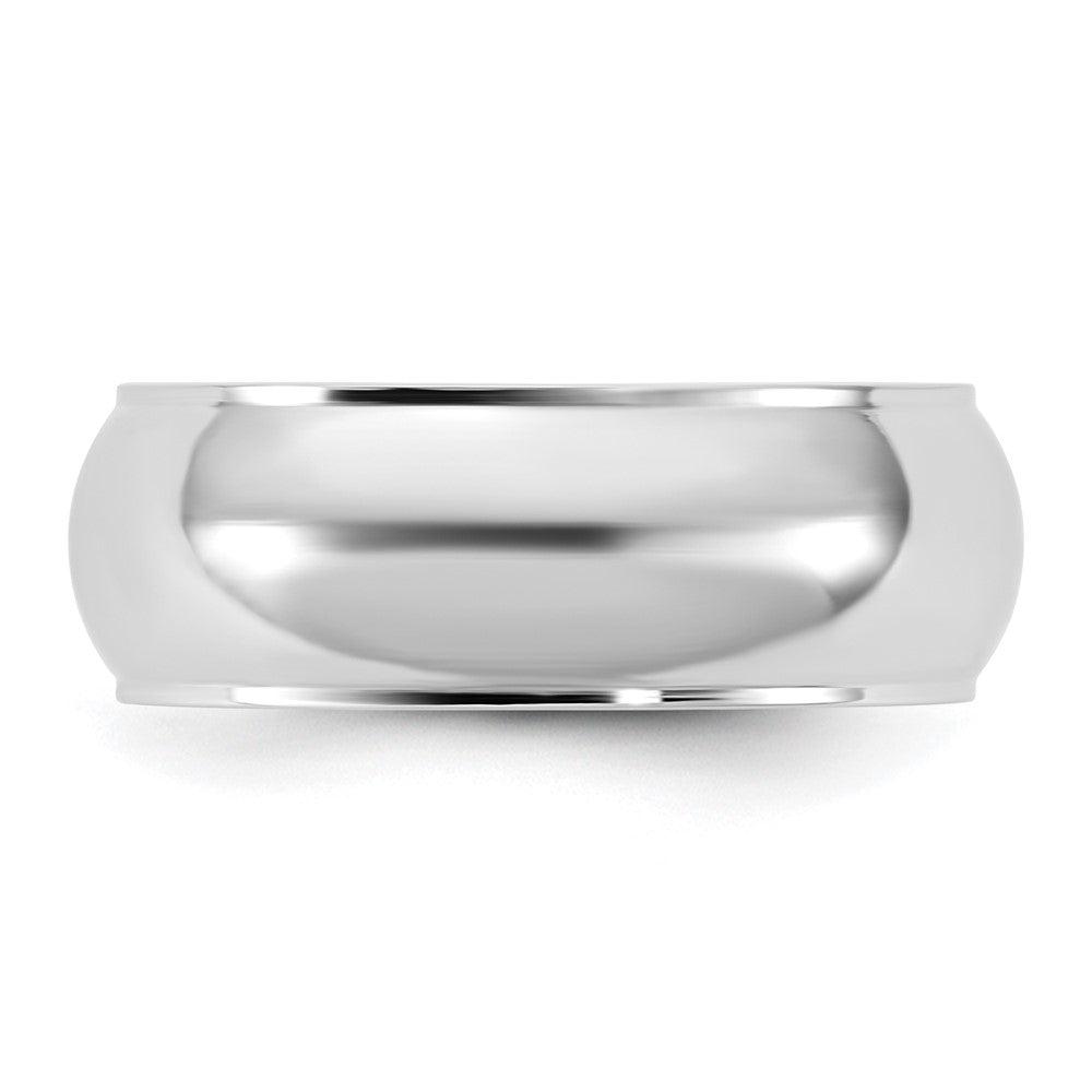 10K White Gold 10Kw 7mm Half Round With Edge Band Size 4