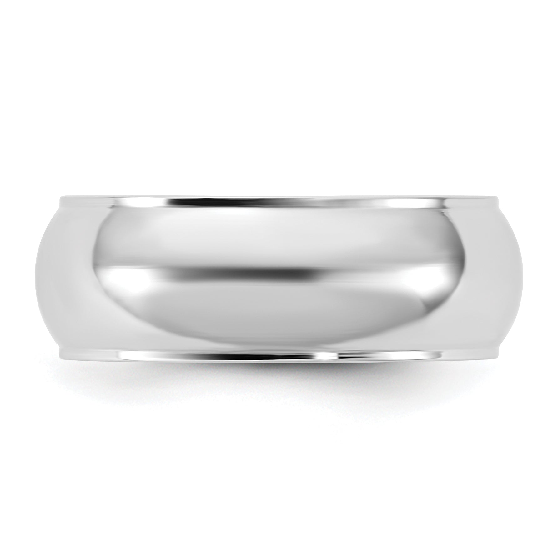 10K White Gold 10Kw 7mm Half Round With Edge Band Size 13.5