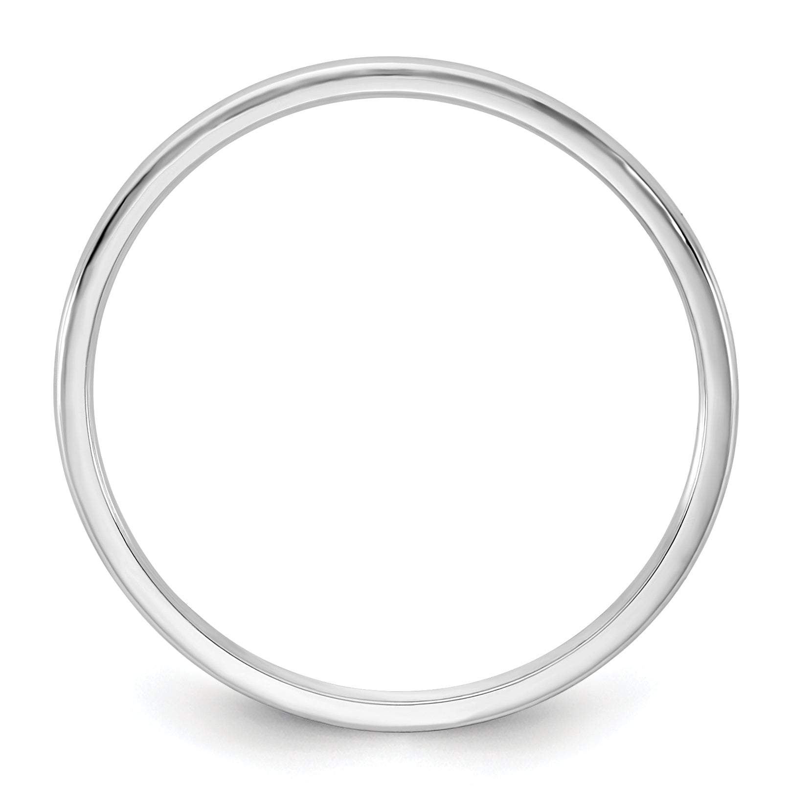 10K White Gold 10Kw 1mm Ltw Half Round Band Size 13.5