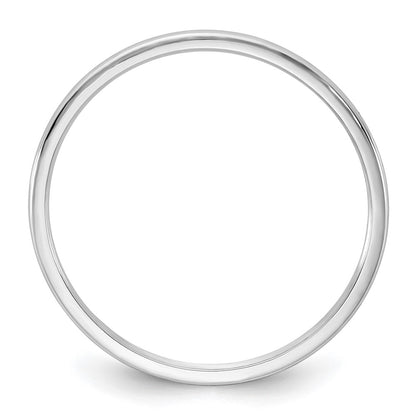10K White Gold 10Kw 1mm Lightweight Half Round Band Size 11.5