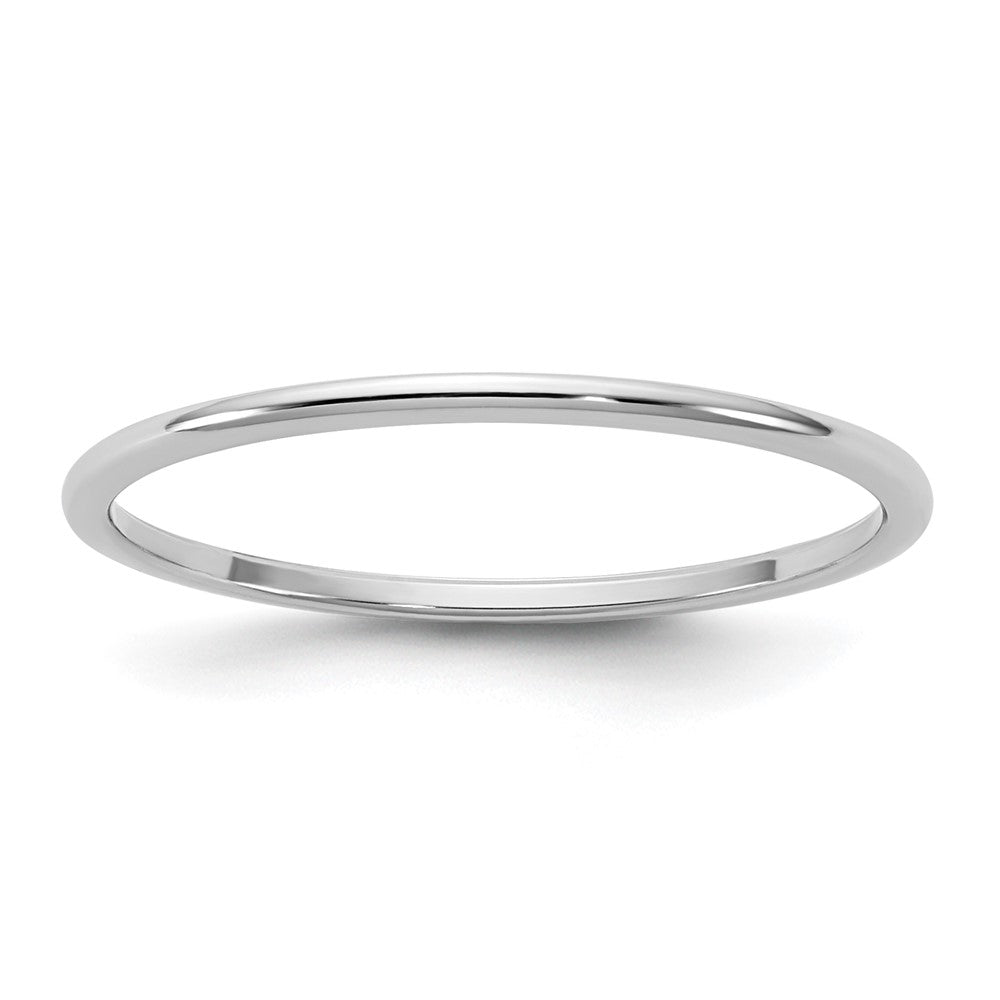 10K White Gold 10Kw 1mm Lightweight Half Round Band Size 11.5